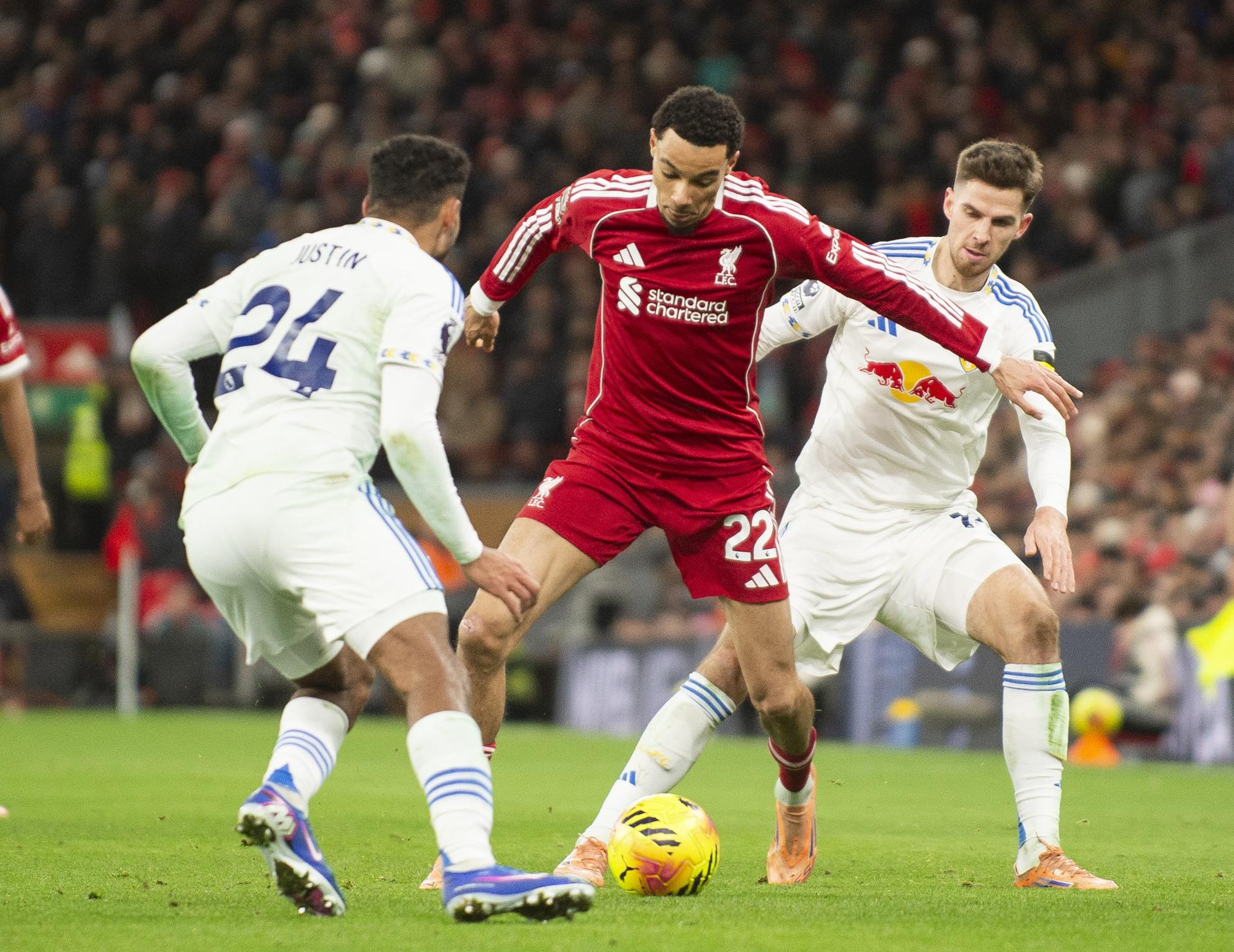 El equilibrio prevalece en Anfield: Un partido de tenazias entre Liverpool y Leeds United sin goles que deja al final un punto para cada contendor.